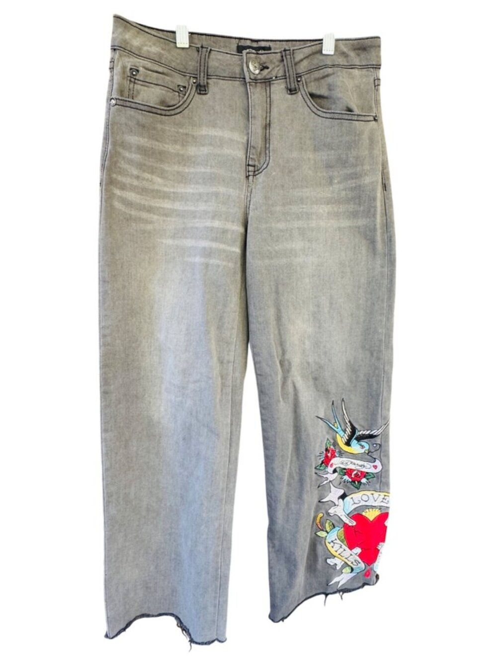 Ed Hardey Jeans Womens 28 Regular Denim Pockets Gray Vintage